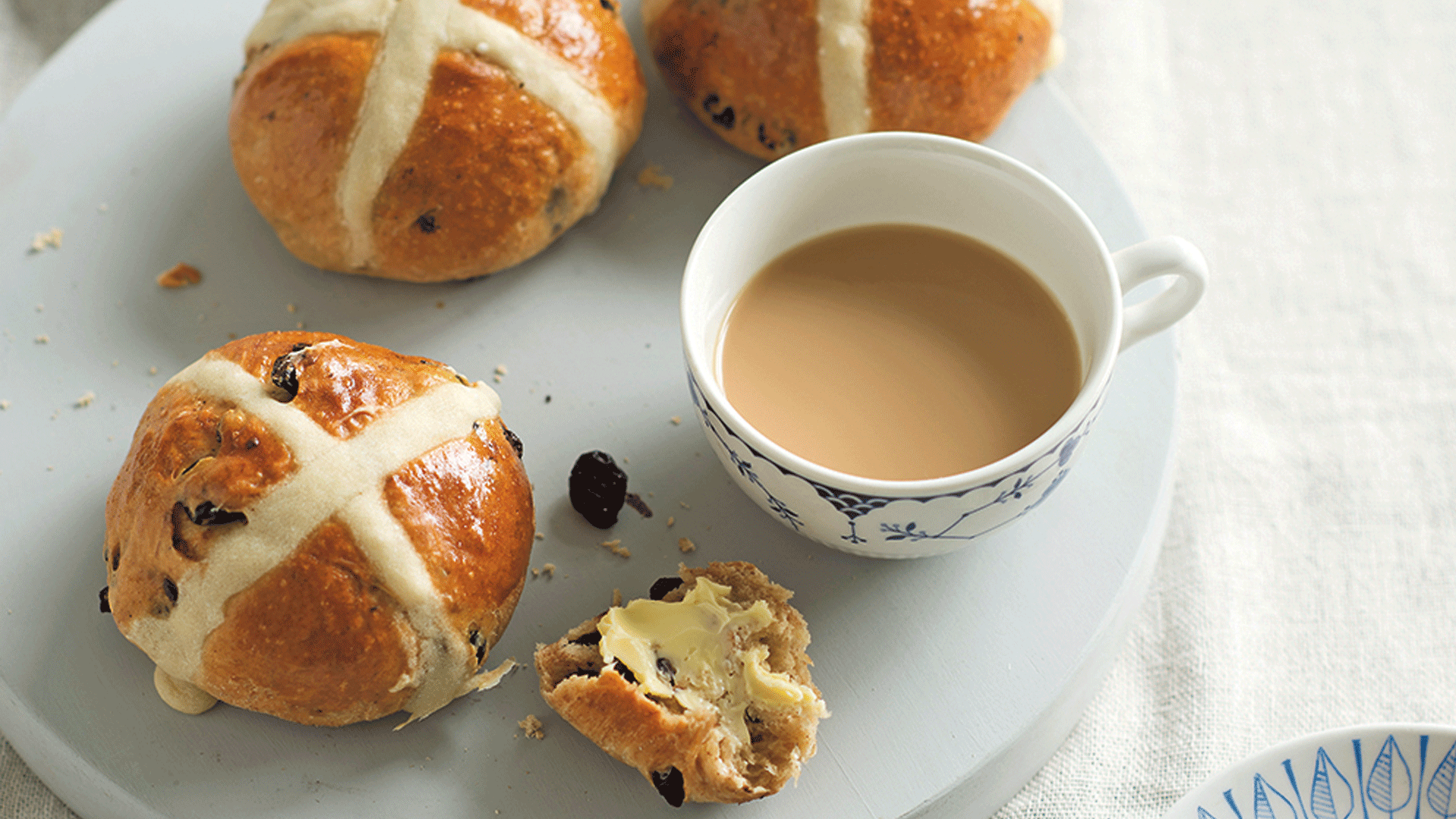 Dried Cherry + Chocolate Hot Cross Buns