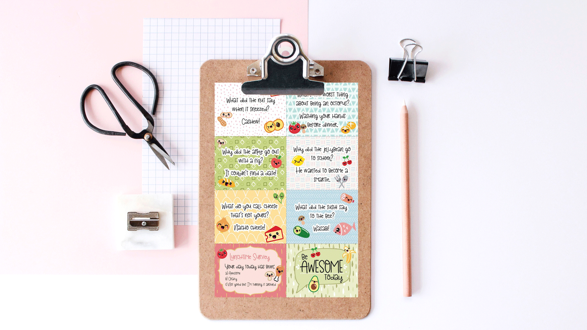 Free Printable Super Kawaii Lunchbox Notes