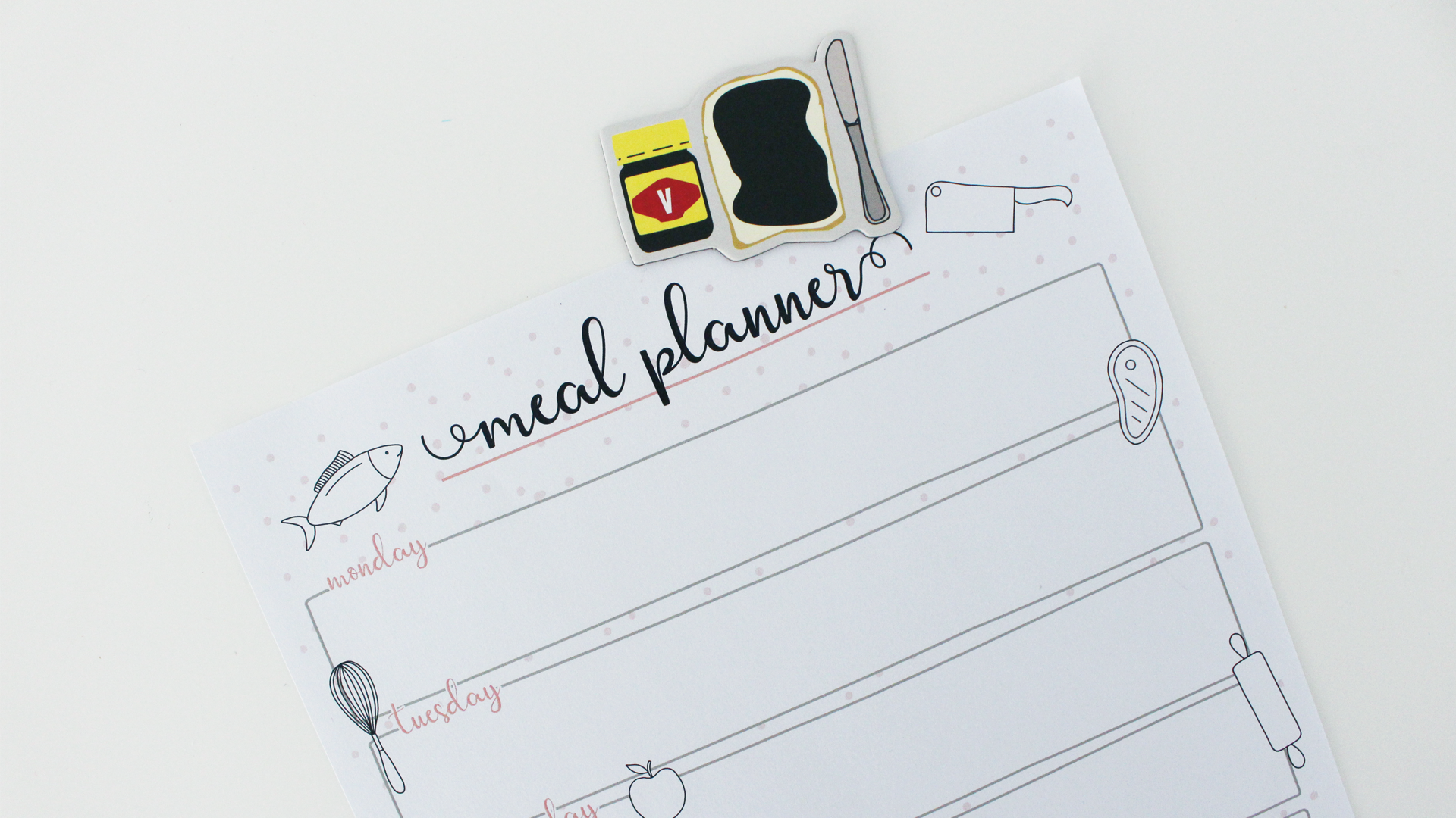 free grocery list menu planner printables