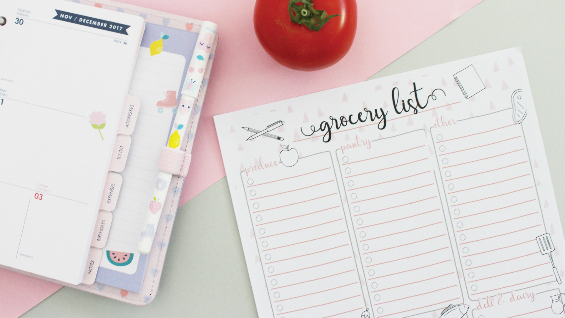 grocery list stationery