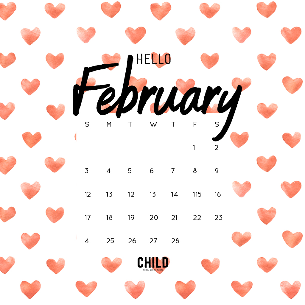 A Free February Calendar Wallpaper For You • CHILD Magazines