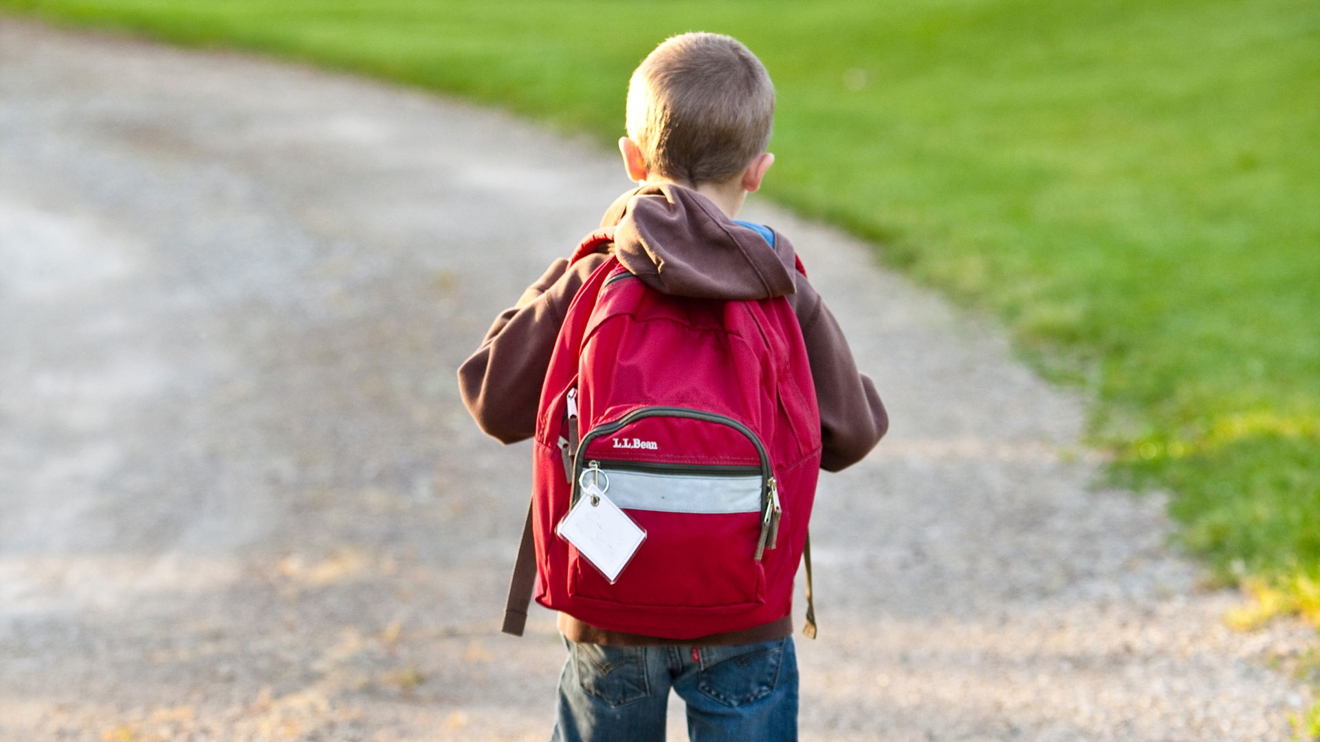 Boy walking to school