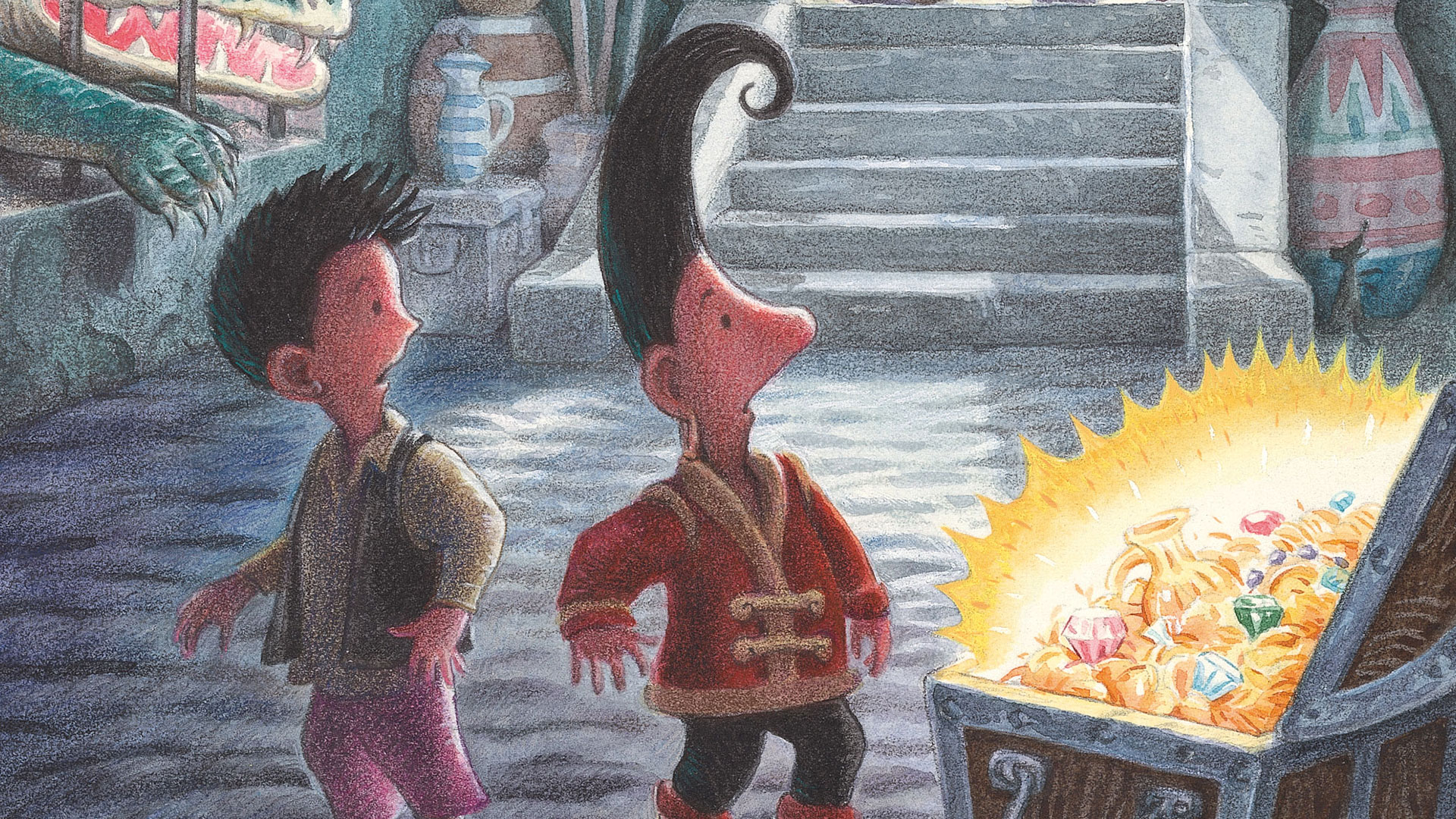 Kim Gamble illustration from Tashi by Anna Fienberg